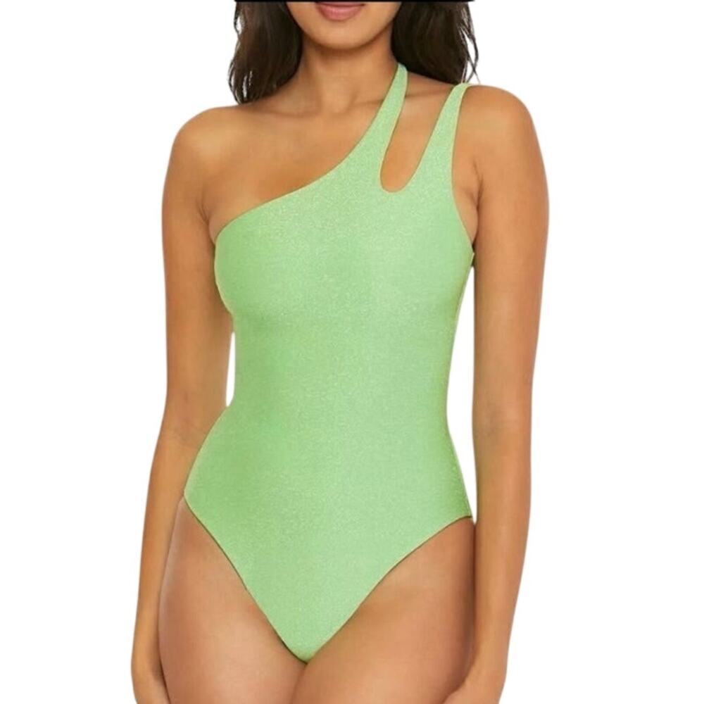BECCA by Rebecca Virtue NWT Shimmer Plunge V-Neck Swimsuit S